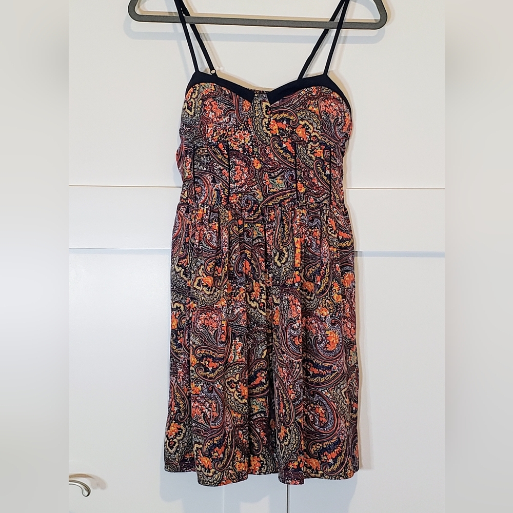 American Rag Cie Mini Sundress Floral Paisley Multicolor Juniors Large Babydoll